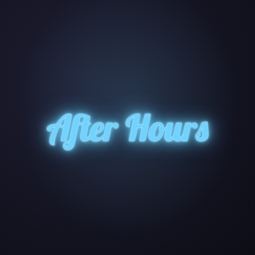 Néon LED After Hours allumé sur mur sombre