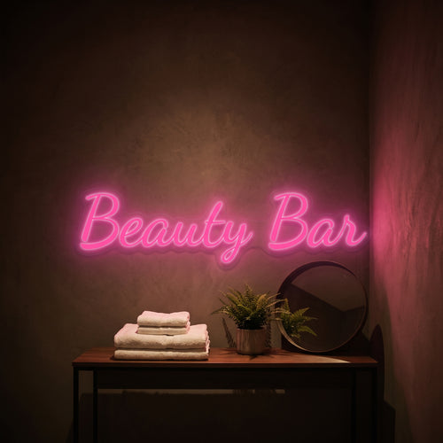 Néon LED Beauty Bar allumé en situation