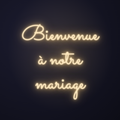 Néon LED Bienvenue à notre mariage allumé sur mur sombre