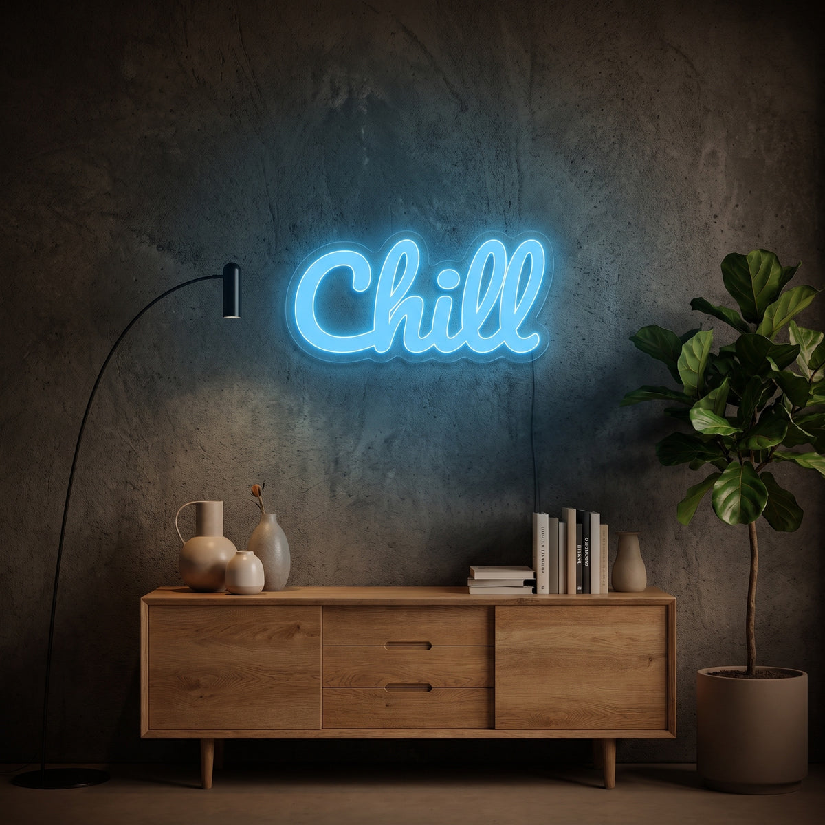 Néon LED Chill allumé en situation