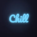 Néon LED Chill allumé sur mur sombre
