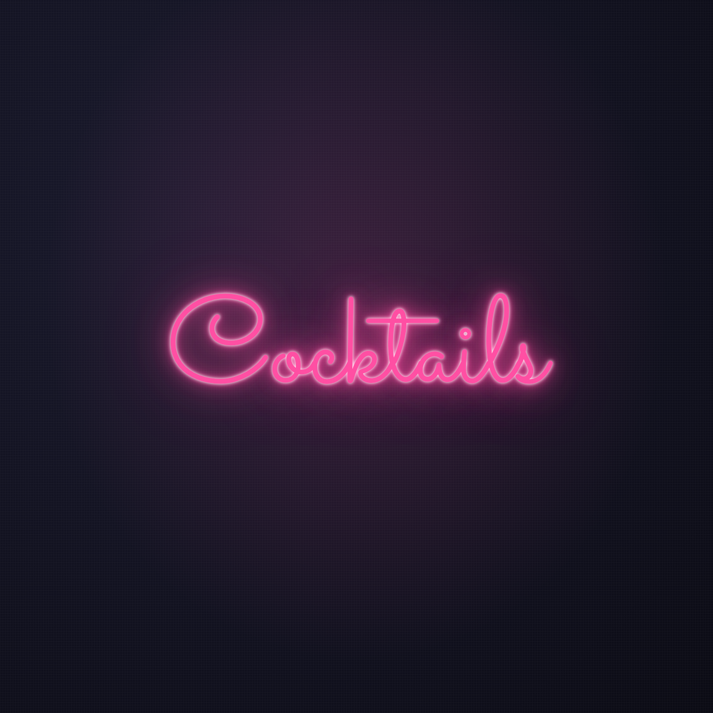 Néon LED Cocktails allumé sur mur sombre