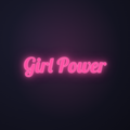 Néon LED Girl Power allumé sur mur sombre