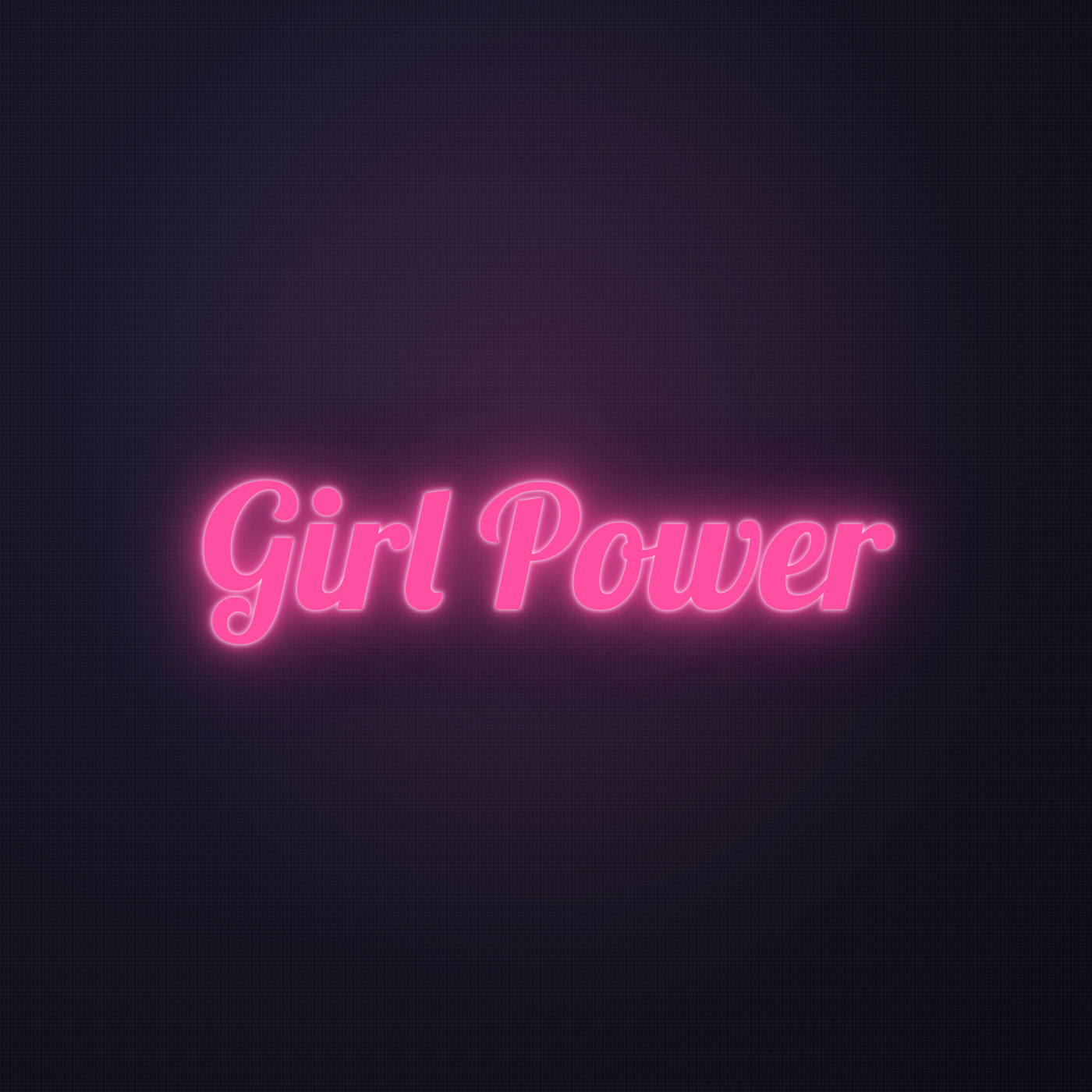 Néon LED Girl Power allumé sur mur sombre