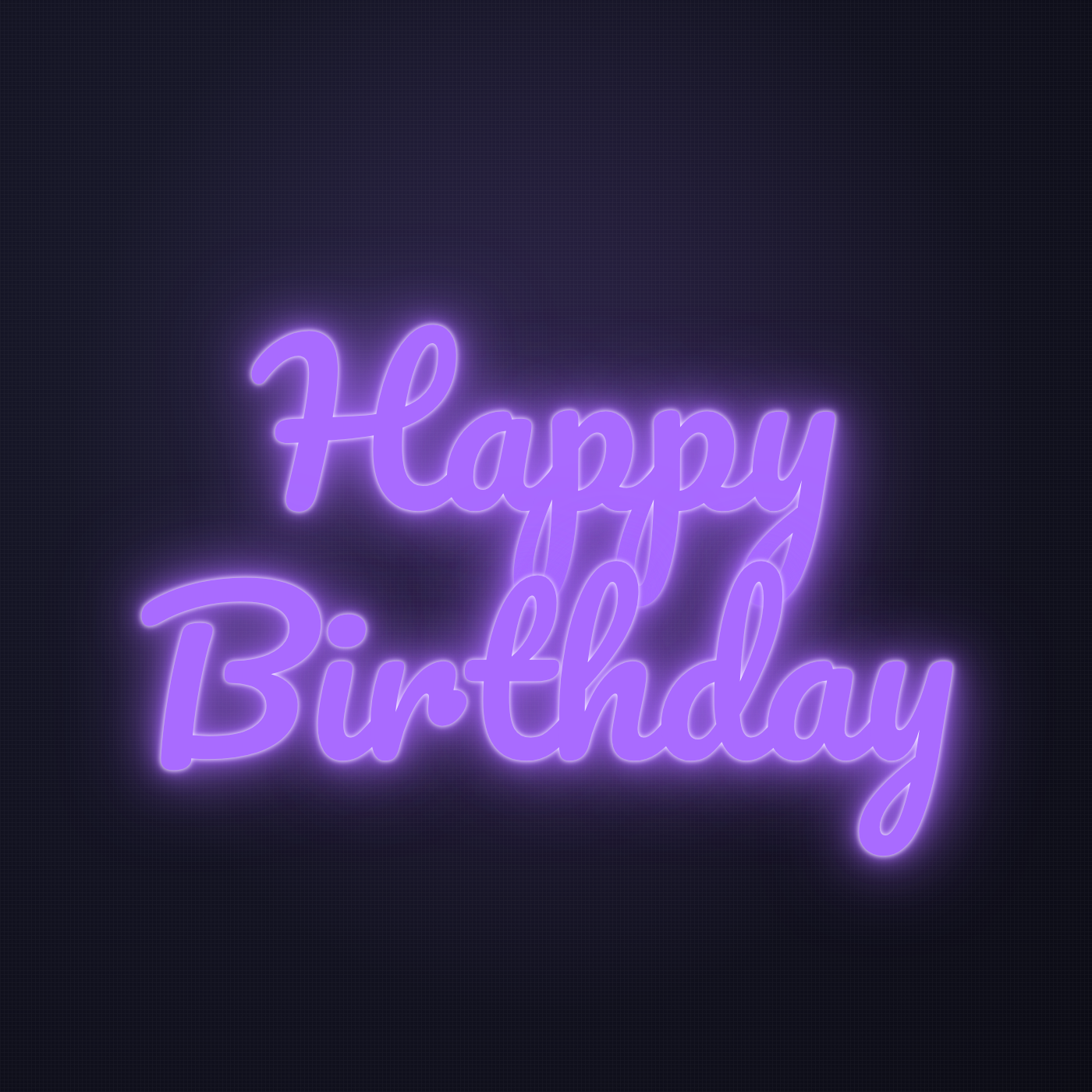 Néon LED Happy Birthday allumé sur mur sombre