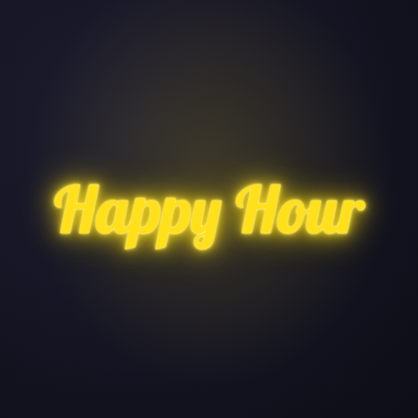 Néon LED Happy Hour allumé sur mur sombre