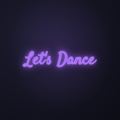 Néon LED Let's Dance allumé sur mur sombre