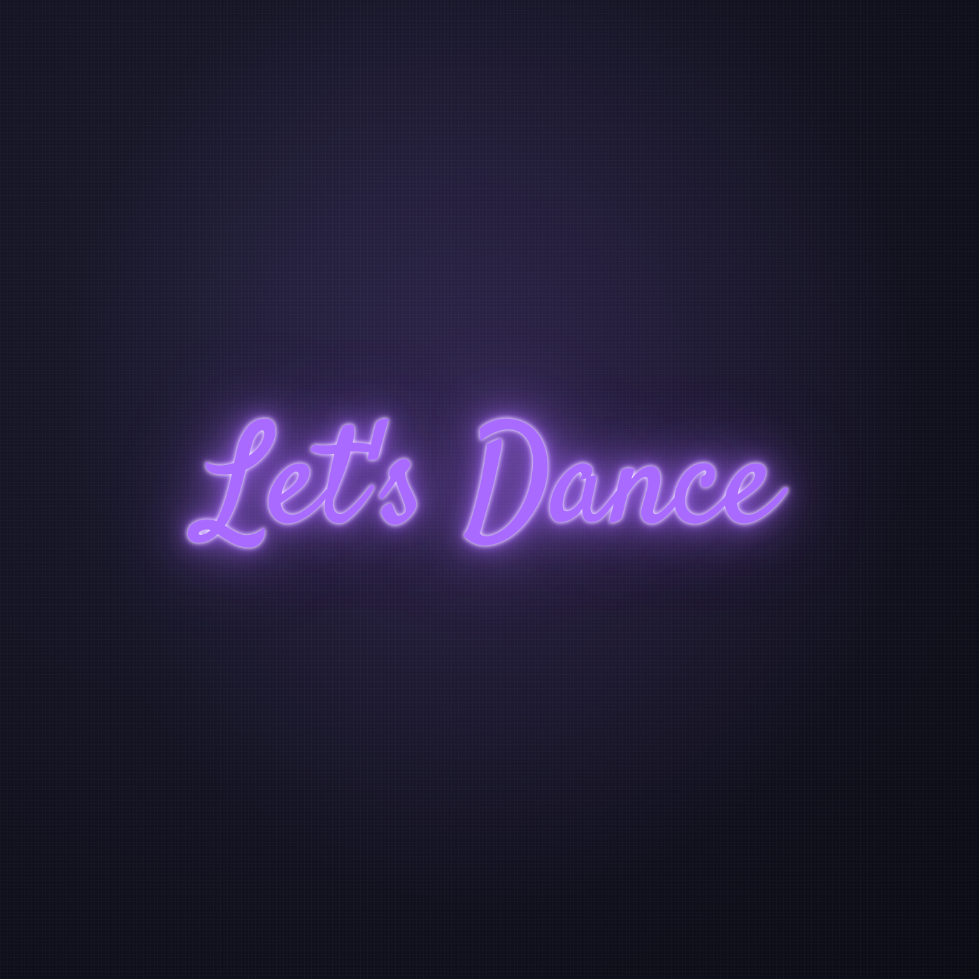Néon LED Let's Dance allumé sur mur sombre