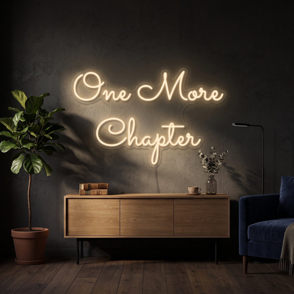 Néon LED One More Chapter allumé en situation