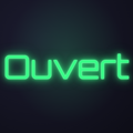 Néon LED Ouvert allumé sur mur sombre
