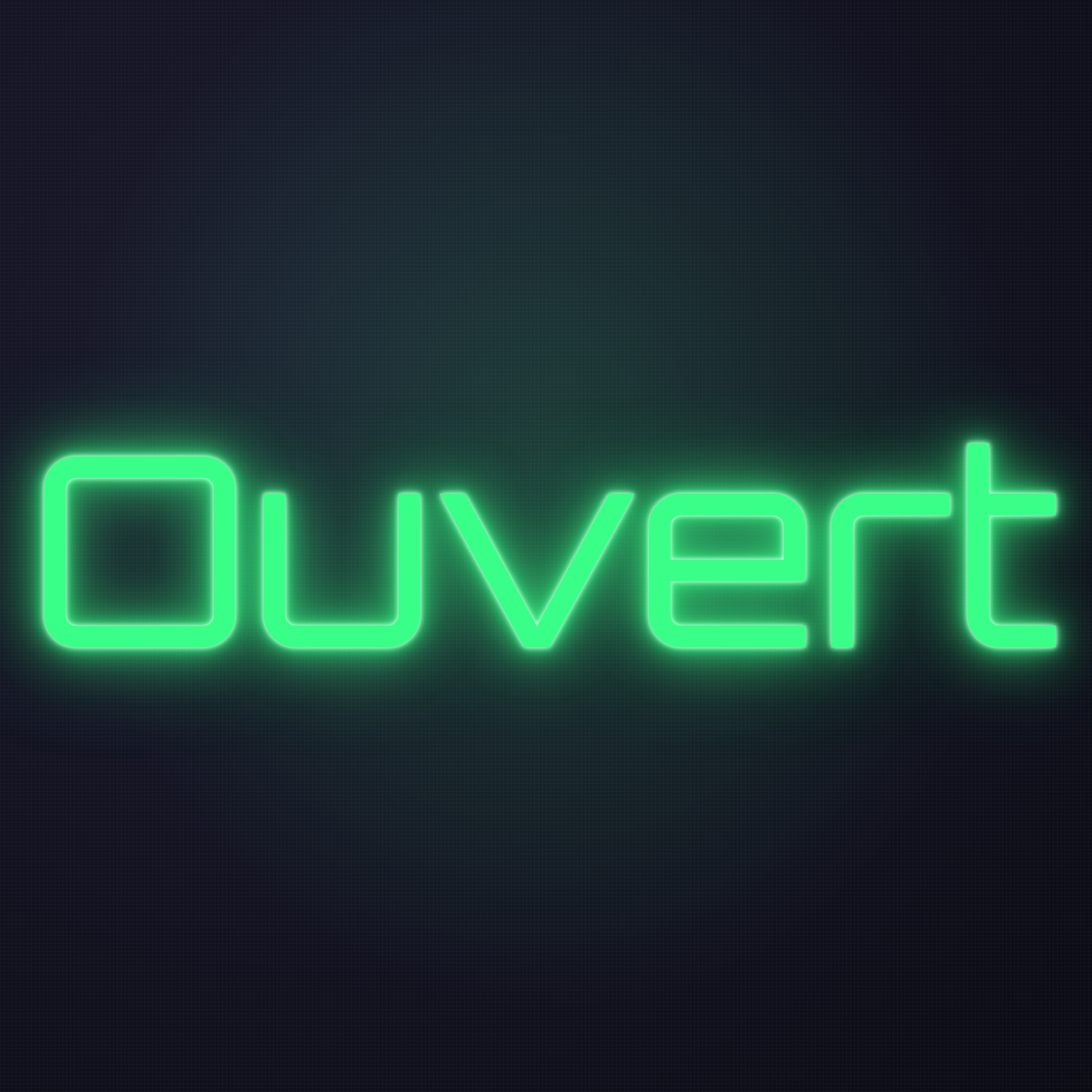 Néon LED Ouvert allumé sur mur sombre