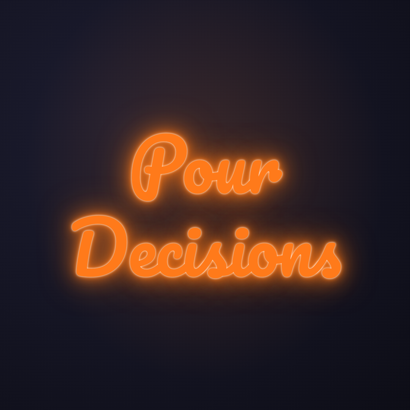 Néon LED Pour Decisions allumé sur mur sombre
