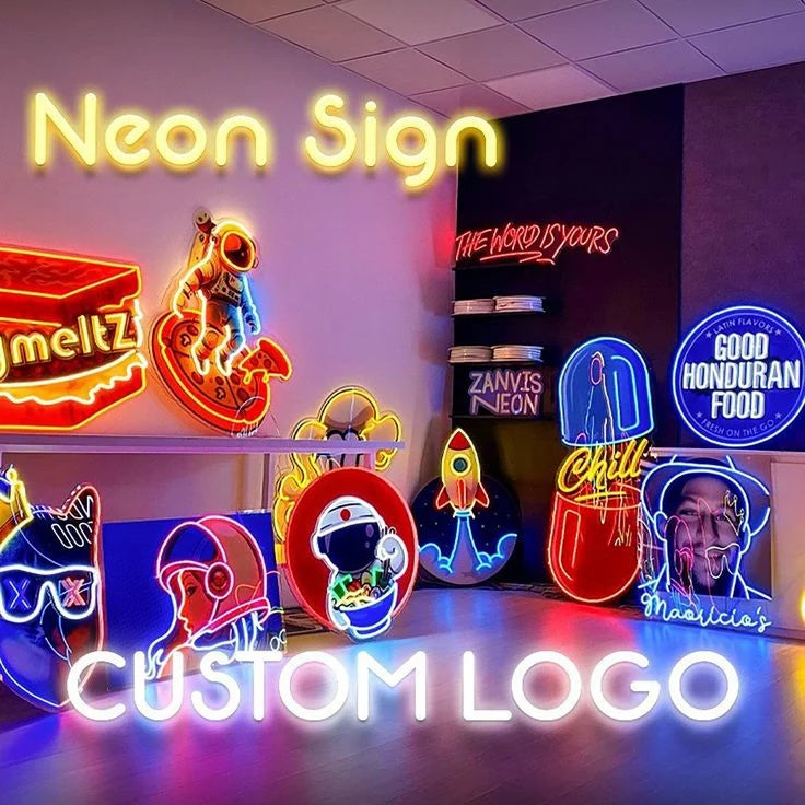 Collection de logos personnalisés réalisés en néon